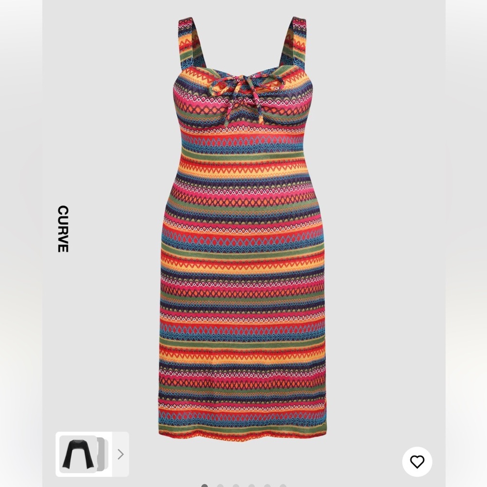 Cider multicolor striped split knot midi dress, 0XL, NWT